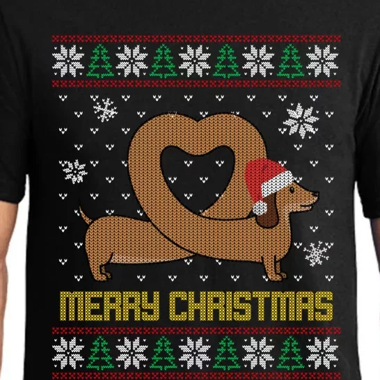 Funny Dachshund Ugly Christmas Sweater Dog Cute Gift Pajama Set