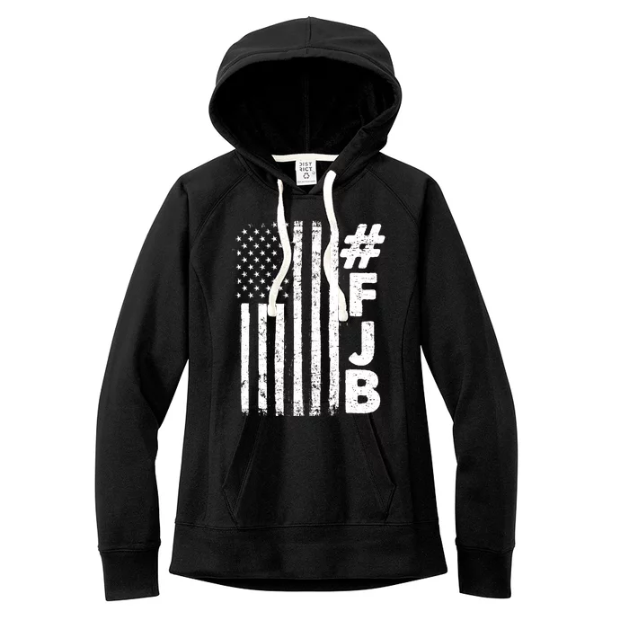 #FJB Distressed USA American Flag Women's Fleece Hoodie