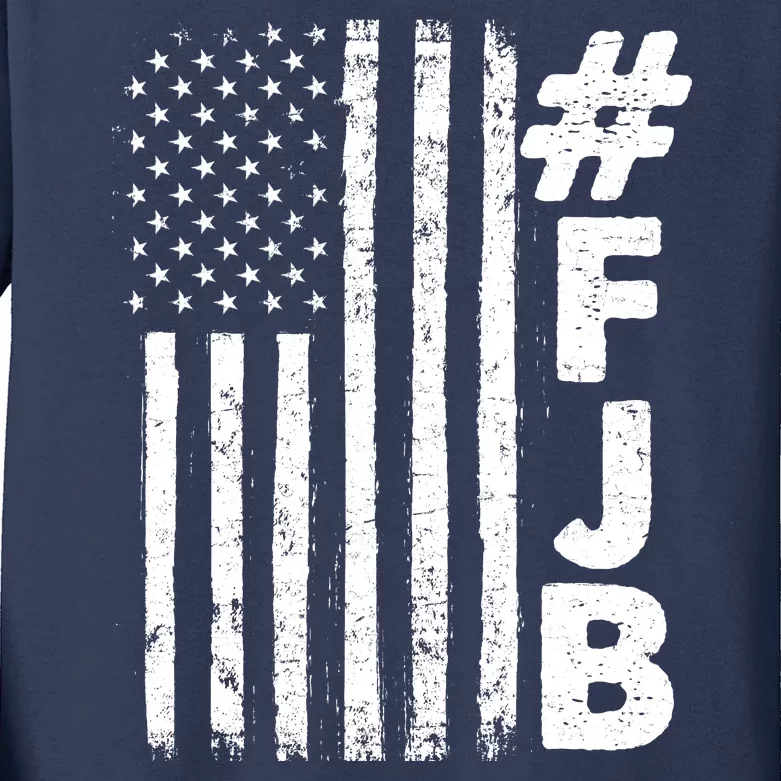 #FJB Distressed USA American Flag Kids Long Sleeve Shirt