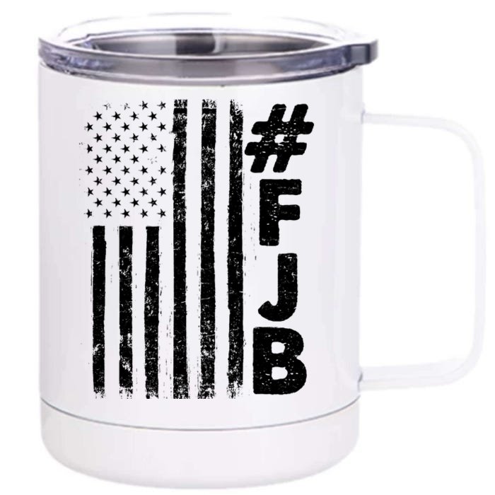 #FJB Distressed USA American Flag Front & Back 12oz Stainless Steel Tumbler Cup