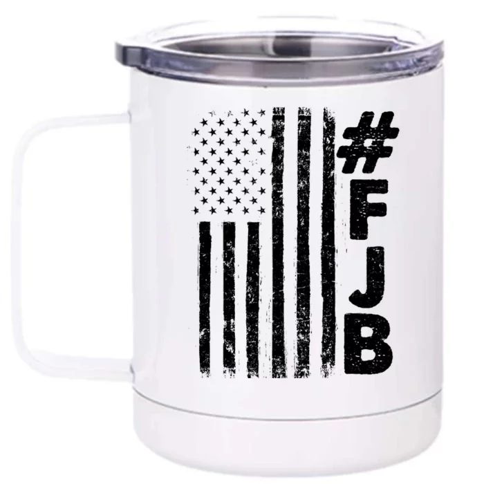 #FJB Distressed USA American Flag Front & Back 12oz Stainless Steel Tumbler Cup