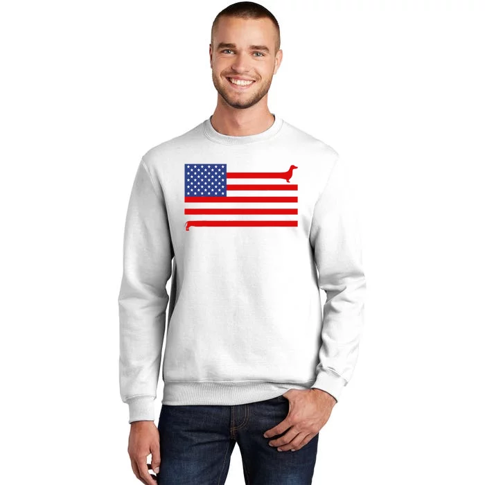 Funny Dachshund USA Flag 4th Of July Patriotic Doxie Lover Sweatshirt