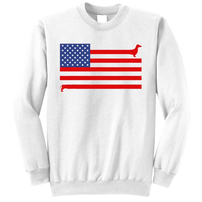 Funny Dachshund USA Flag 4th Of July Patriotic Doxie Lover Sweatshirt