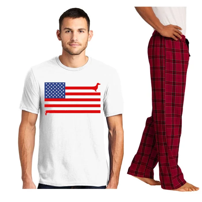 Funny Dachshund USA Flag 4th Of July Patriotic Doxie Lover Pajama Set