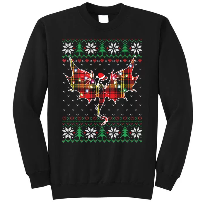 Funny Dragon Ugly Sweater Christmas Lights Dragon Lover Sweatshirt