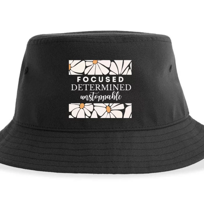 Focused Determind Unstoppable Sustainable Bucket Hat