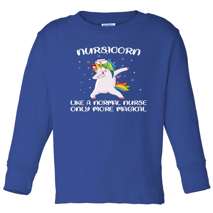 Funny Dabbing Unicorn Nursicorn Nurse Unicorn Lover Gift Toddler Long Sleeve Shirt