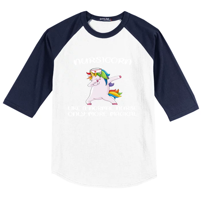 Funny Dabbing Unicorn Nursicorn Nurse Unicorn Lover Gift Baseball Sleeve Shirt