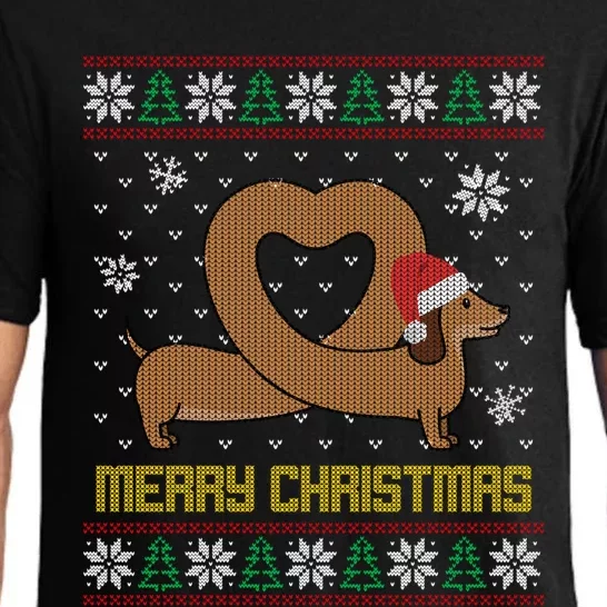 Funny Dachshund Ugly Christmas Sweater Dog Gift Pajama Set