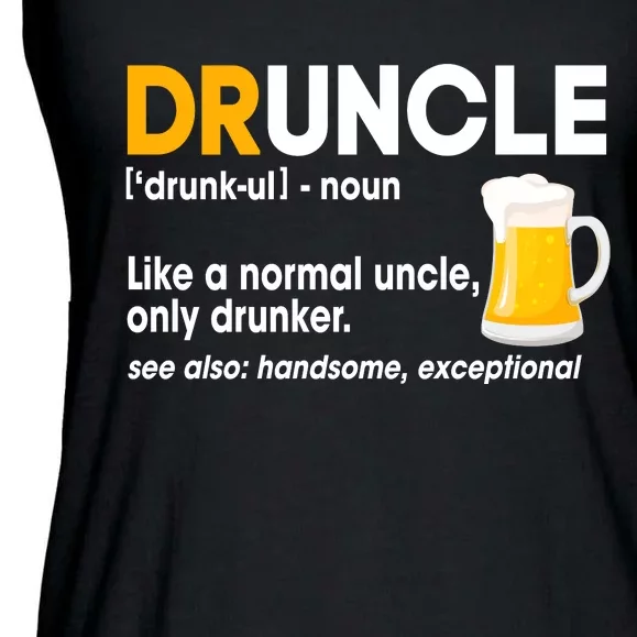 Funny Drunk Uncle Druncle Definition Ladies Essential Flowy Tank