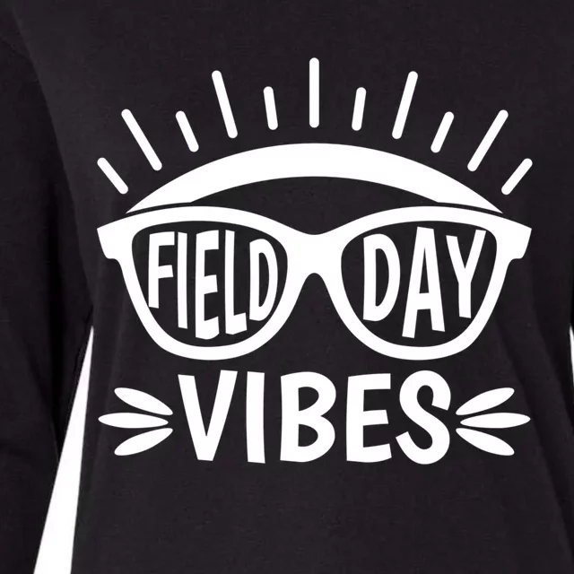 Field Day Vibes Last Day Of School Field Day Teacher And Gift Womens Cotton Relaxed Long Sleeve T-Shirt