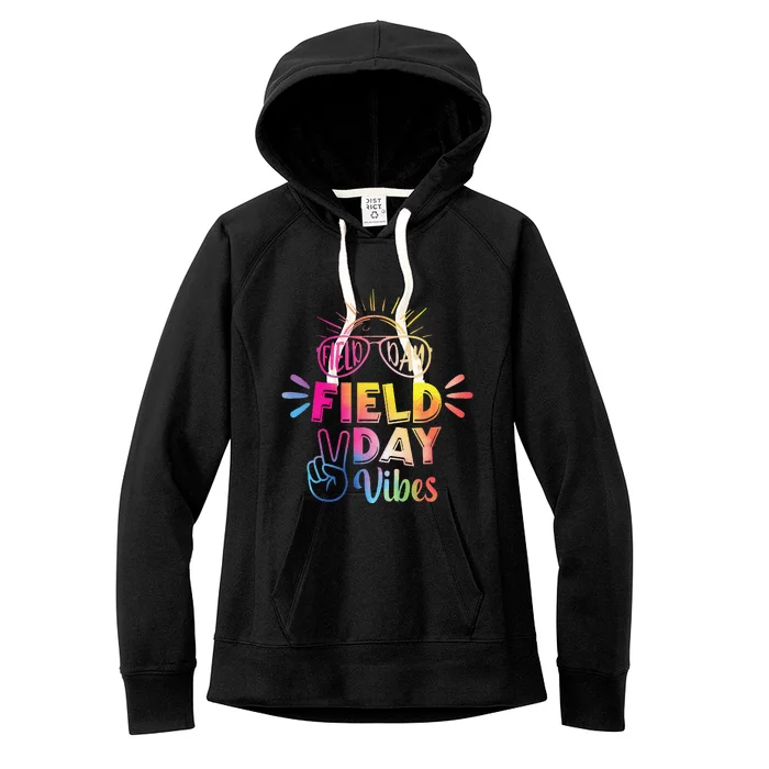 Field Day Vibes 2024 Funny Field Day Vibes Funny Teacher Women's Fleece Hoodie