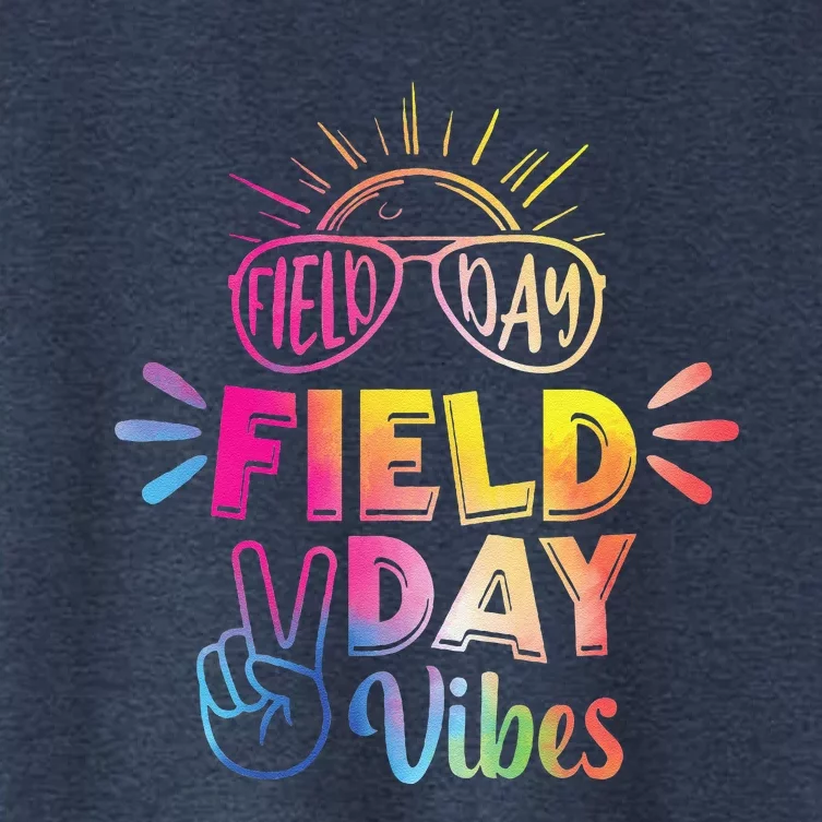 Field Day Vibes 2024 Funny Field Day Vibes Funny Teacher Women's Crop Top Tee