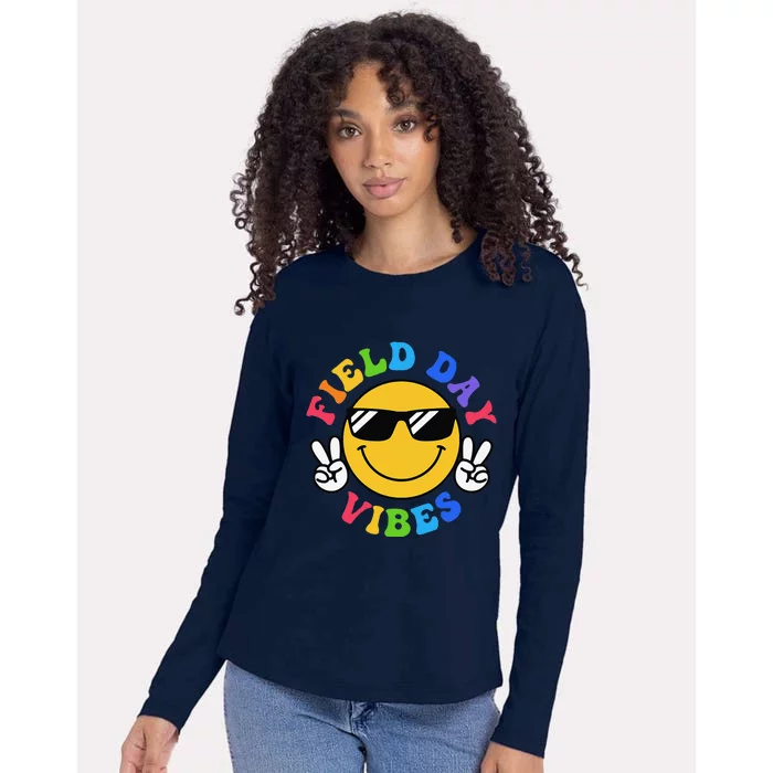 Field Day Vibes Funny For Teacher Happy Field Day 2024 Womens Cotton Relaxed Long Sleeve T-Shirt