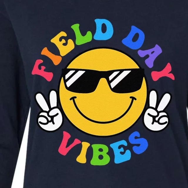 Field Day Vibes Funny For Teacher Happy Field Day 2024 Womens Cotton Relaxed Long Sleeve T-Shirt