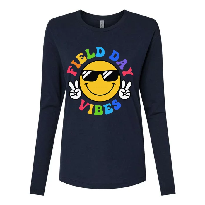 Field Day Vibes Funny For Teacher Happy Field Day 2024 Womens Cotton Relaxed Long Sleeve T-Shirt