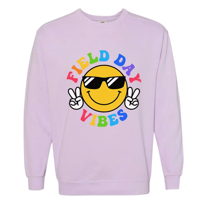 Field Day Vibes Funny For Teacher Happy Field Day 2024 Garment-Dyed Sweatshirt