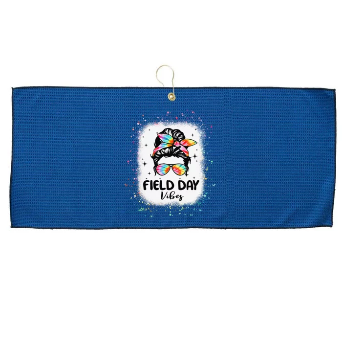 Field Day Vibes Funny For Teacher Field Day 2024 Large Microfiber Waffle Golf Towel