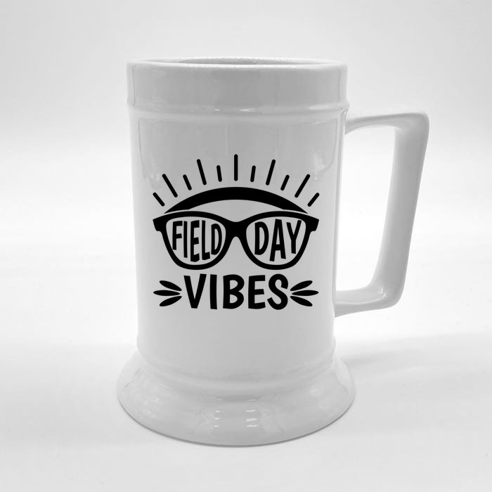 Field Day Vibes Last Day Of School Field Day Teacher And Cool Gift Front & Back Beer Stein