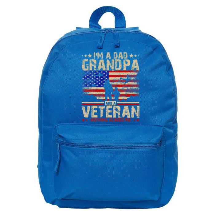 Father's Day  Veterans Day I'm A Dad Grandpa and A Veteran 16 in Basic Backpack