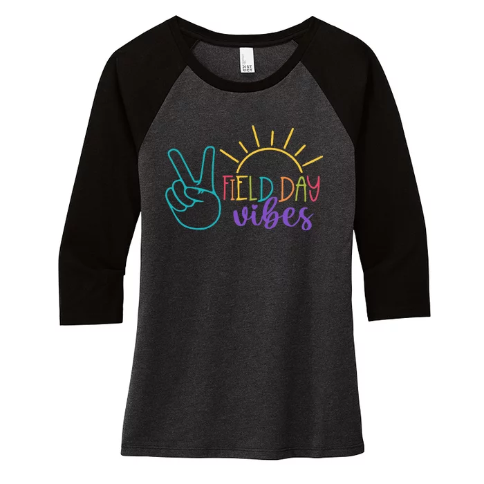 Field Day Vibes Teacher Field Day 2024 Women's Tri-Blend 3/4-Sleeve Raglan Shirt