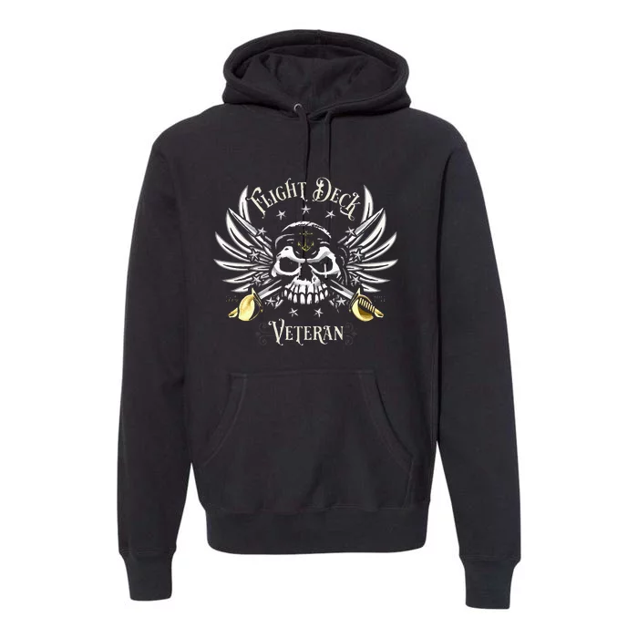 Flight Deck Veteran Skull Naval Aviation Premium Hoodie