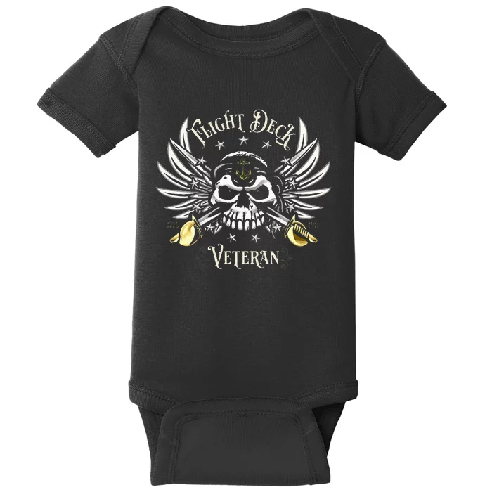 Flight Deck Veteran Skull Naval Aviation Baby Bodysuit