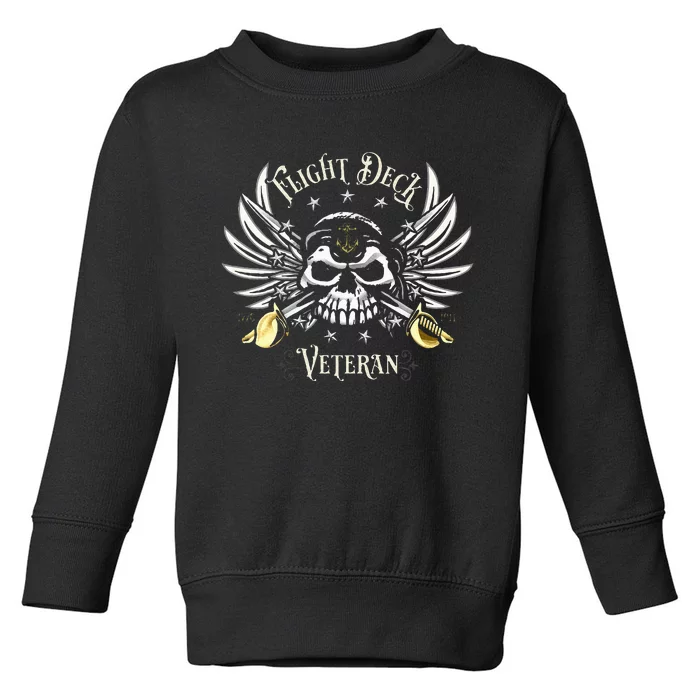 Flight Deck Veteran Skull Naval Aviation Toddler Sweatshirt