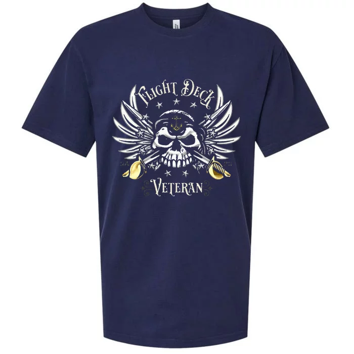 Flight Deck Veteran Skull Naval Aviation Sueded Cloud Jersey T-Shirt