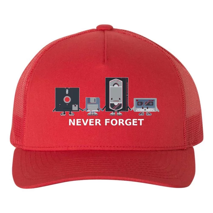 Floppy Disk Vhs Cassette Never Forget Geek History Yupoong Adult 5-Panel Trucker Hat