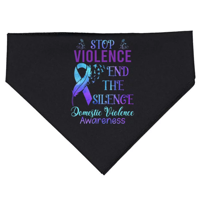 Family Domestic Violence Awareness Purple Ribbon USA-Made Doggie Bandana