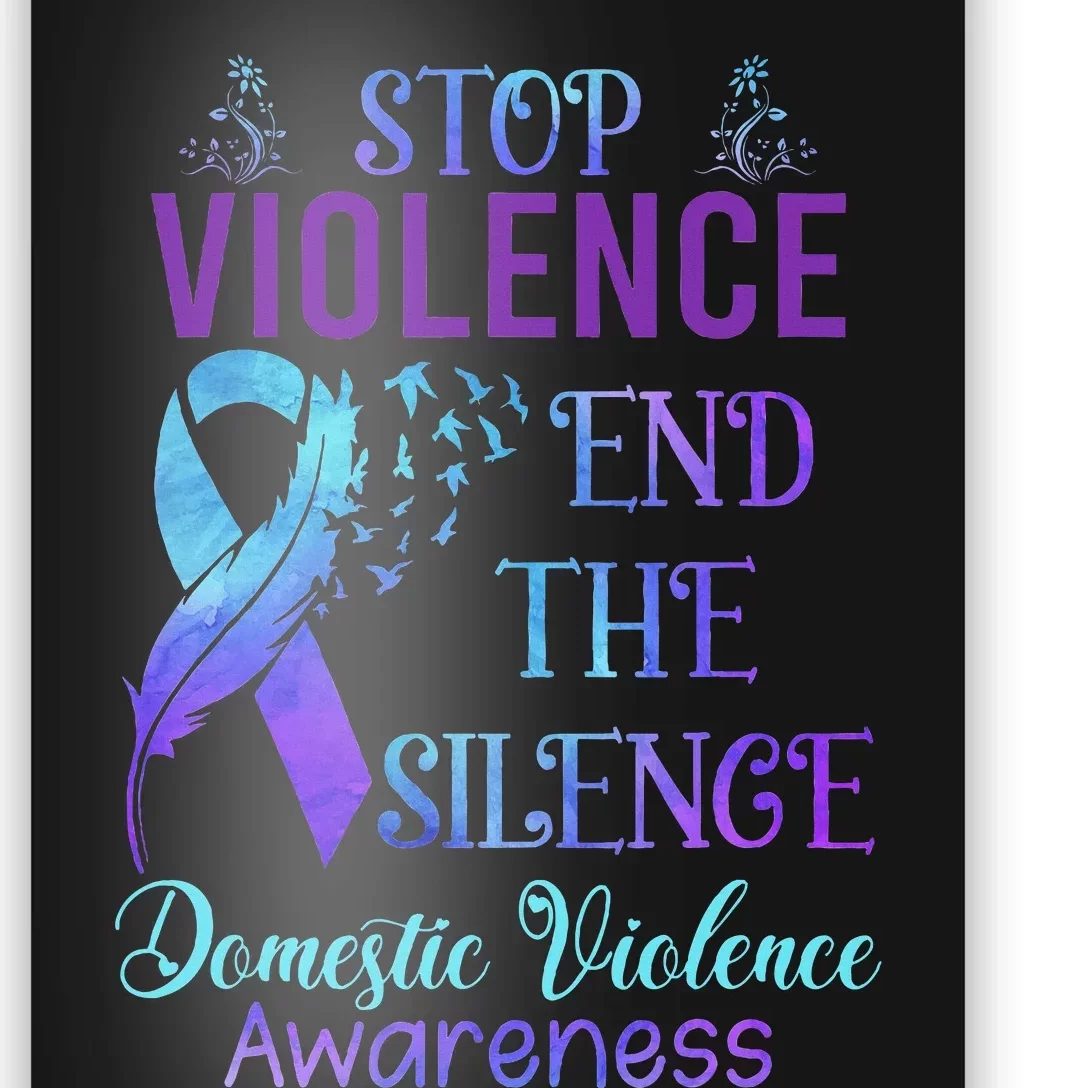 Family Domestic Violence Awareness Purple Ribbon Poster