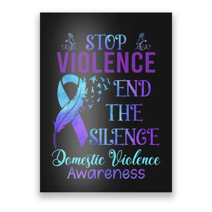 Family Domestic Violence Awareness Purple Ribbon Poster