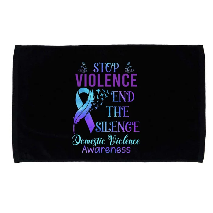 Family Domestic Violence Awareness Purple Ribbon Microfiber Hand Towel