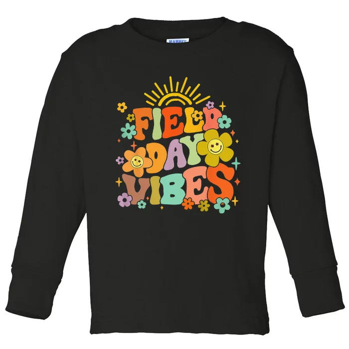 Field Day Vibes Summer Teacher Last Day Of School Toddler Long Sleeve Shirt