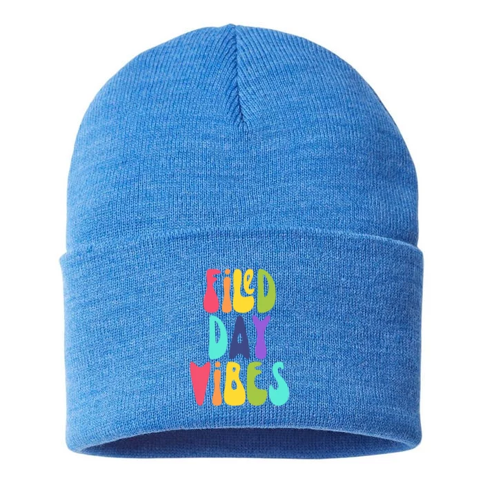 Field Day Vibes Teacher Last Day Of School Gift Sustainable Knit Beanie