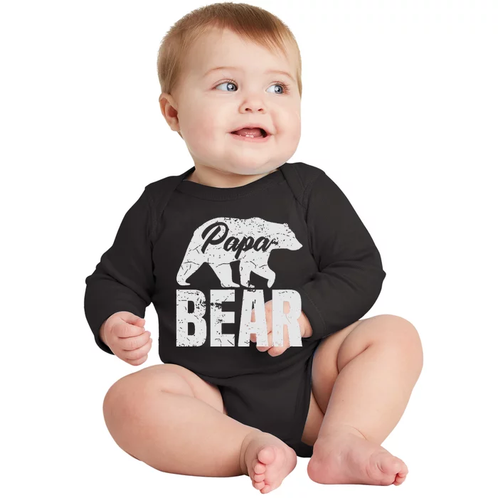 Father's Day vintage Papa Bear Baby Long Sleeve Bodysuit