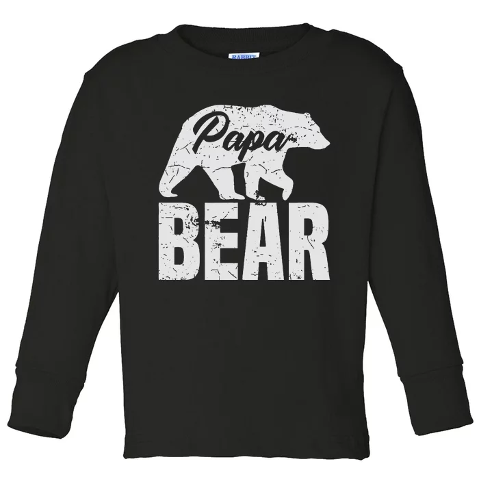 Father's Day vintage Papa Bear Toddler Long Sleeve Shirt