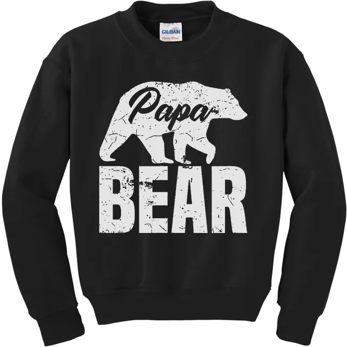 Father's Day vintage Papa Bear Kids Sweatshirt