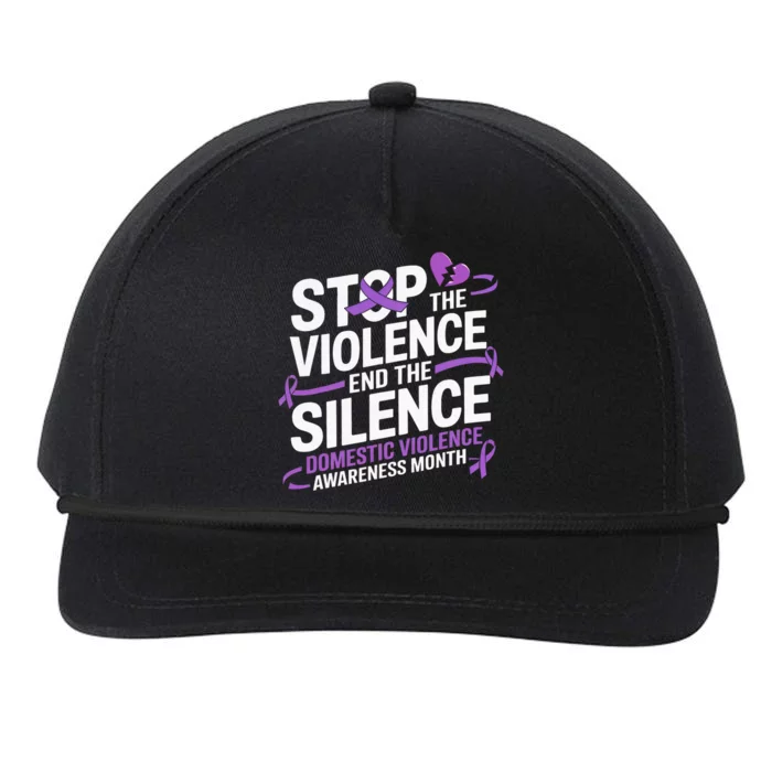 Family Domestic Violence Awareness Month Purple Ribbon Snapback Five-Panel Rope Hat