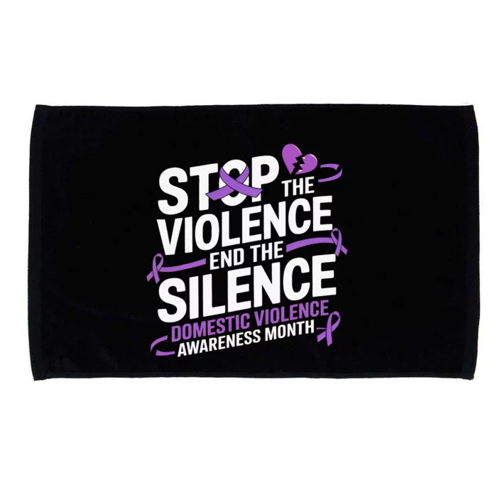 Family Domestic Violence Awareness Month Purple Ribbon Microfiber Hand Towel