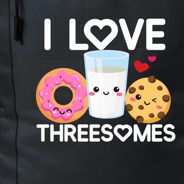 Funny Donut Valentine's Day I Love Threesomes Adult Humor Gift Daily Commute Backpack