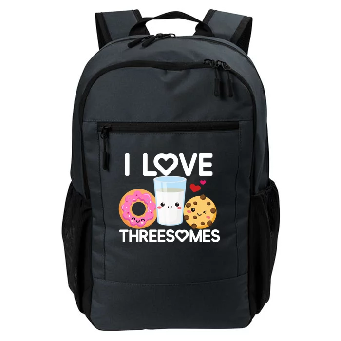 Funny Donut Valentine's Day I Love Threesomes Adult Humor Gift Daily Commute Backpack