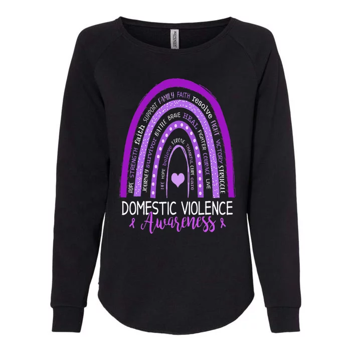 Family Domestic Violence Awareness October Purple Ribbon Womens California Wash Sweatshirt