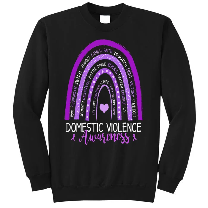 Family Domestic Violence Awareness October Purple Ribbon Tall Sweatshirt