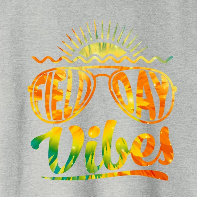 Field Day Vibes Tie Dye Last Day Of School Field Day Teacher Cute Gift Women's Crop Top Tee