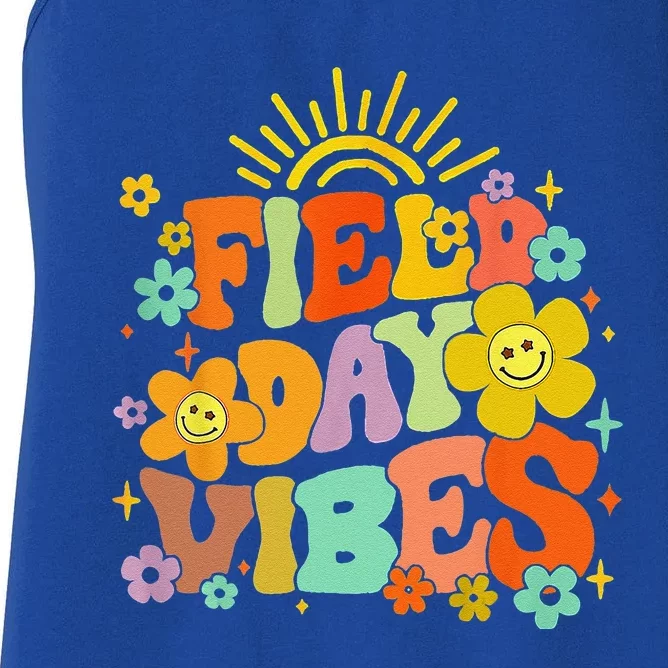 Field Day Vibes Summer Teacher Last Day Of School Women's Racerback Tank