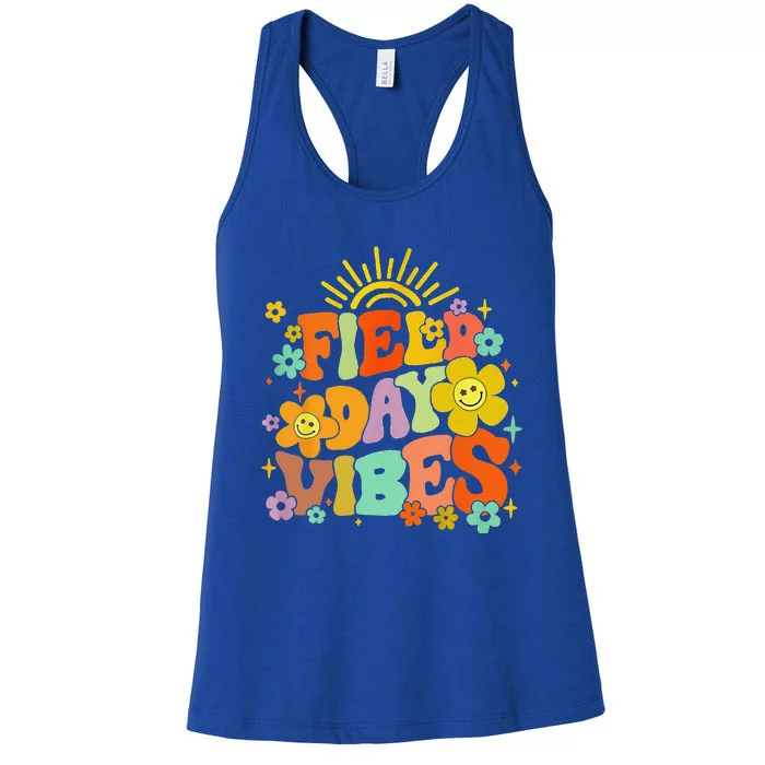 Field Day Vibes Summer Teacher Last Day Of School Women's Racerback Tank