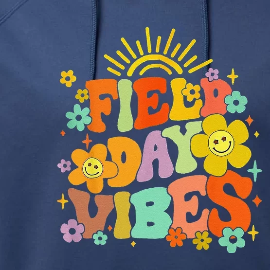 Field Day Vibes Summer Teacher Last Day Of School Performance Fleece Hoodie