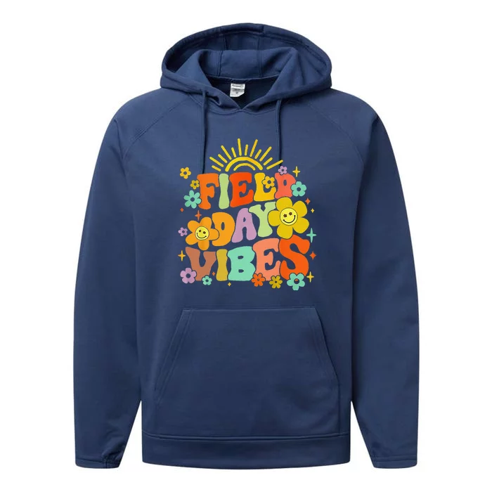 Field Day Vibes Summer Teacher Last Day Of School Performance Fleece Hoodie